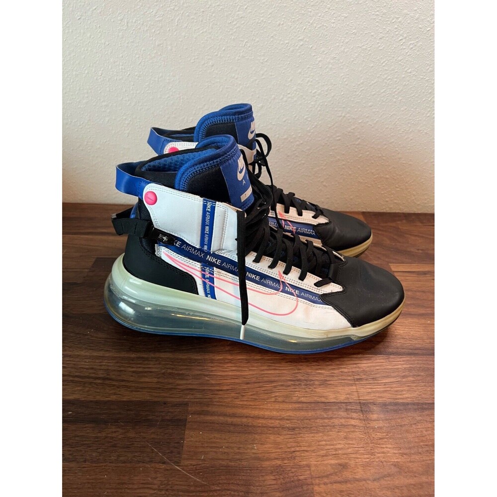 NIKE AIR MAX 720 SATURN WHITE/BLACK/PINK/BLUE SNEAKER SHOSE SIZE 11 AO2110-101